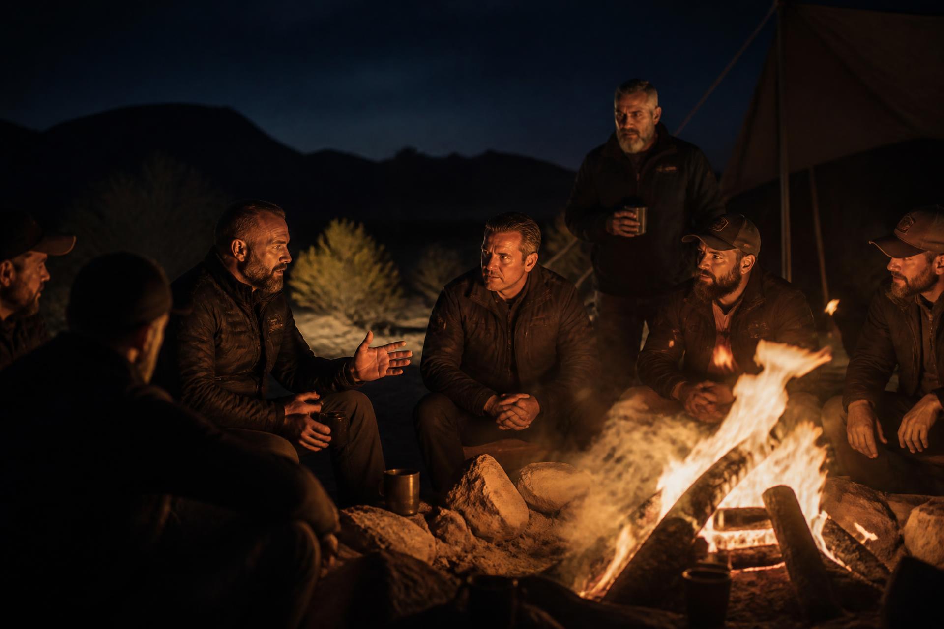 Operators around a fire at Apex Protocol in Las Vegas